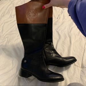 Etienne Aigner Brown and Black Below the Knee Boots size 8.5M, wide